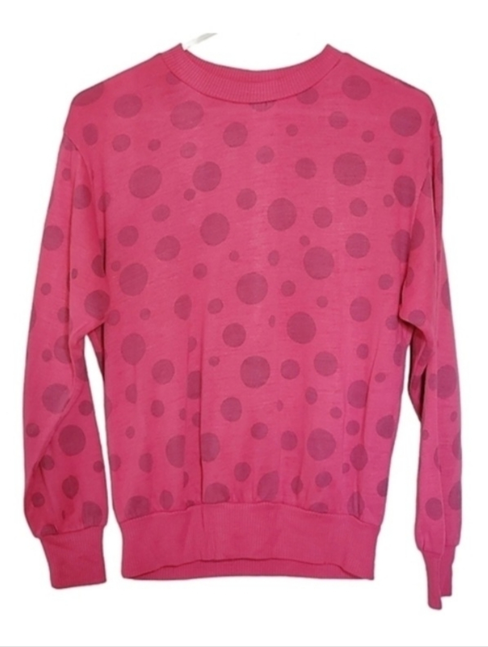 7056 * Sportgear Polka Dot Sweatshirt Hot Pink Size Unknown Vintage 80s